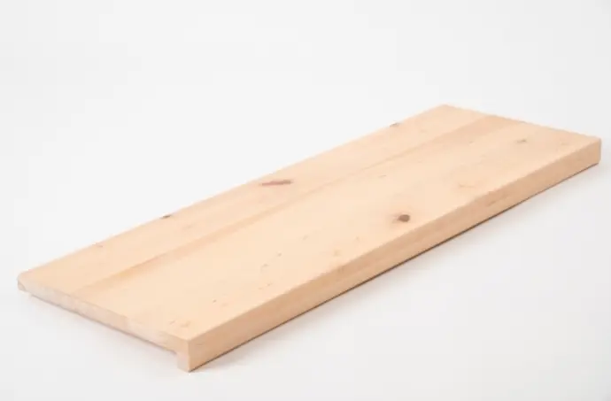 Shelf Solid Birch with overhang, 20 mm, white oiled
