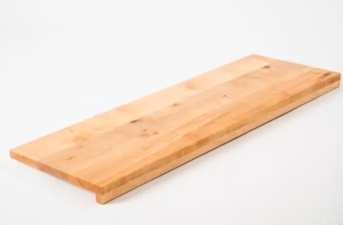 Shelf Solid Birch Hardwood with overhang rustic grade 20 mm laquered