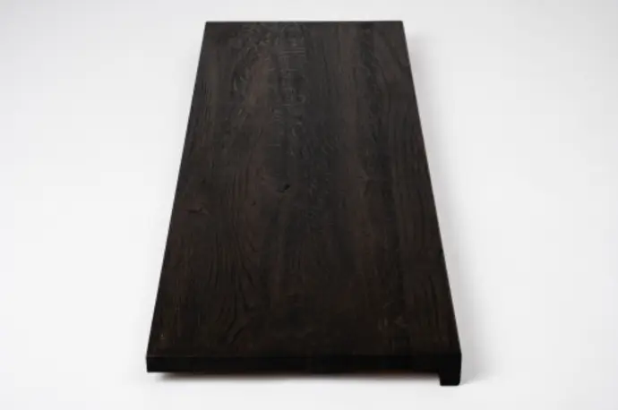 Stair Tread Smoked Oak Rustic DL 20mm brushed black oiled Renovation Step Riser