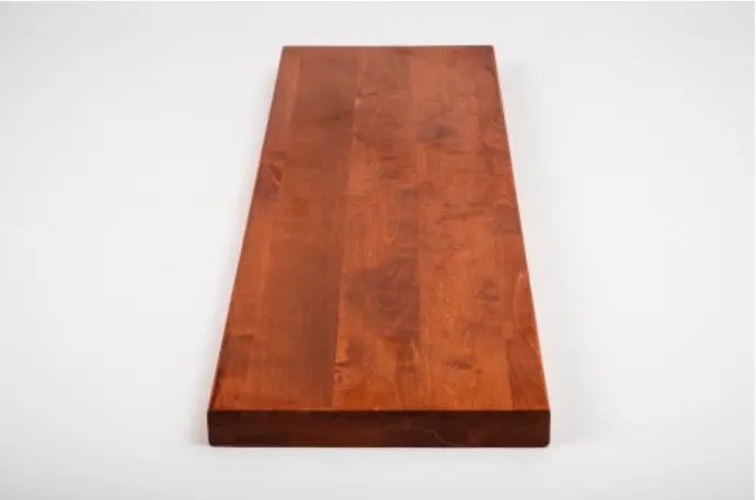 Stair tread Solid Birch Hardwood, select grade, 40 mm, cherry oiled