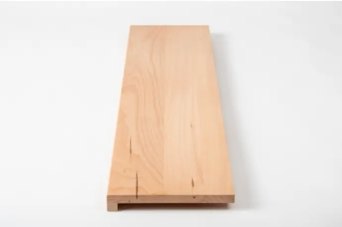 Stair tread Solid beech Hardwood with overhang, Rustic grade, 20 mm, unfinished
