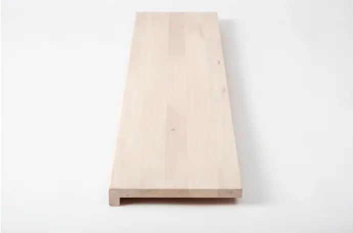 Stair tread Solid beech window sill DL 20mm chalked white oiled