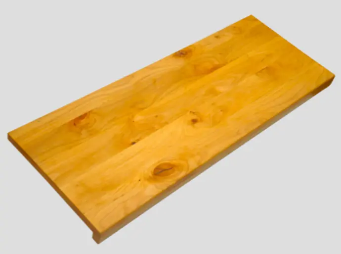 Stair tread Solid Pine Hardwood with overhang, 20 mm, Rustic grade, natural oiled