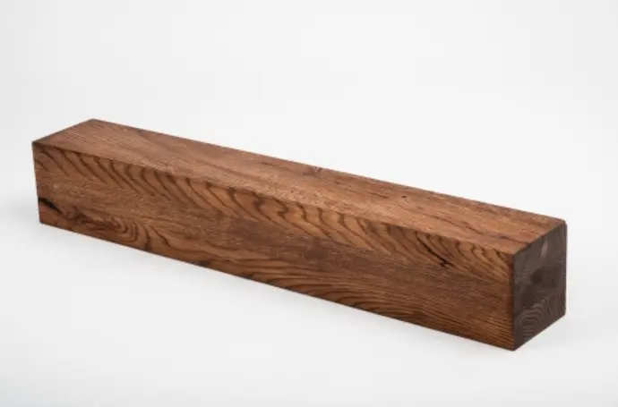 Glued laminated beam Squared timber Wild oak 80x80 mm Walnut oiled