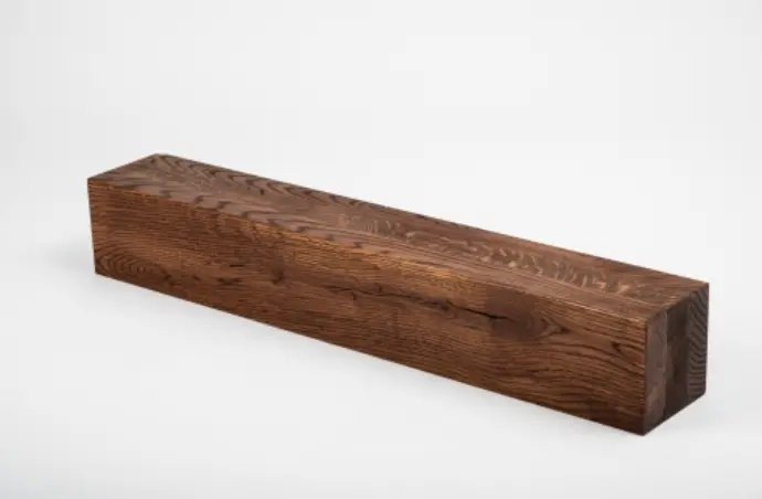 Glued laminated beam Squared timber Wild oak 80x80 mm brushed Walnut oiled