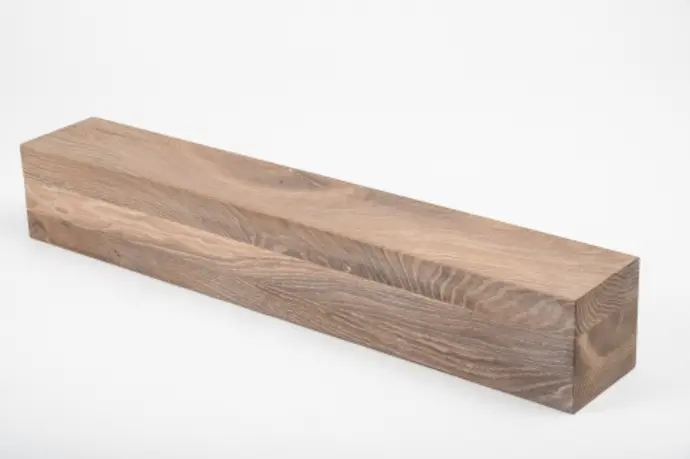 Glued laminated beam Squared timber Smoked oak Rustic 80x80 mm brushed white oiled
