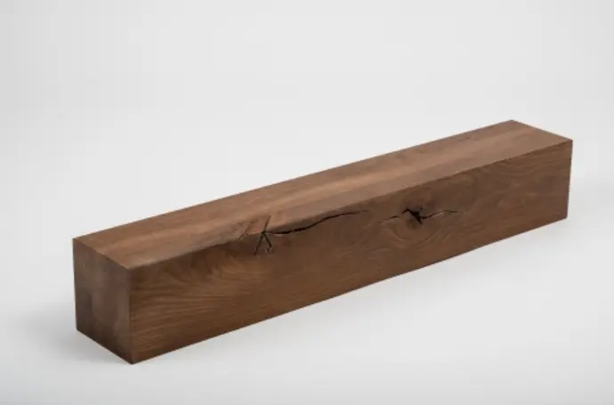 Glued Laminated beam Squared Timber Smoked Oak Rustic 120x120 mm Hard Wax Oil Natural White