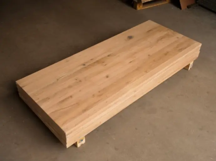 Solid wood edge glued panel Oak Rustic 40x650x1000-3000 mm 2-layer, full lamella, knots black filled