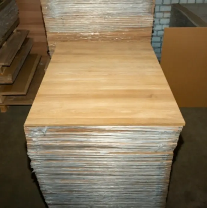 Solid wood panel 45x650x900-2400 mm Oak Wild Oak Rustic C/C 45 mm, block glued, DL full lamella, knots black filled