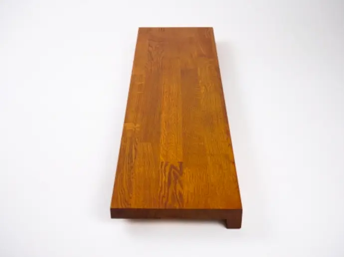 Windowsill Oak Select Natur A/B 26 mm, finger joint lamella, cherry oiled, with overhang
