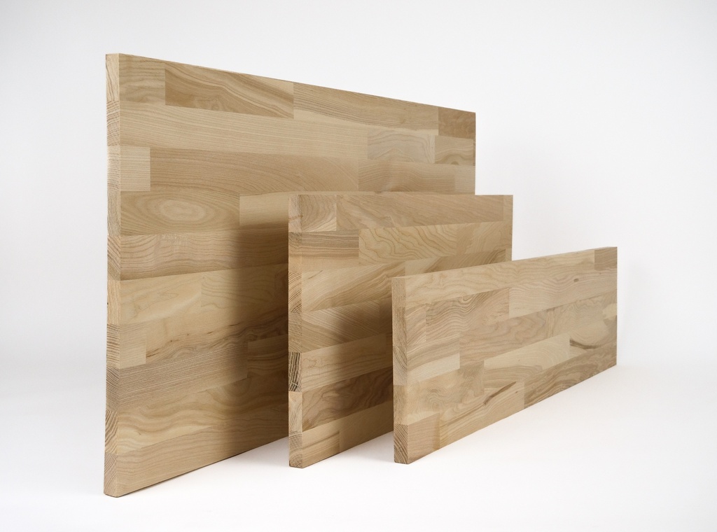 Solid edge glued panel DIY Ash Brownheart A/B, finger jointed lamellas with fixed width, 19 mm