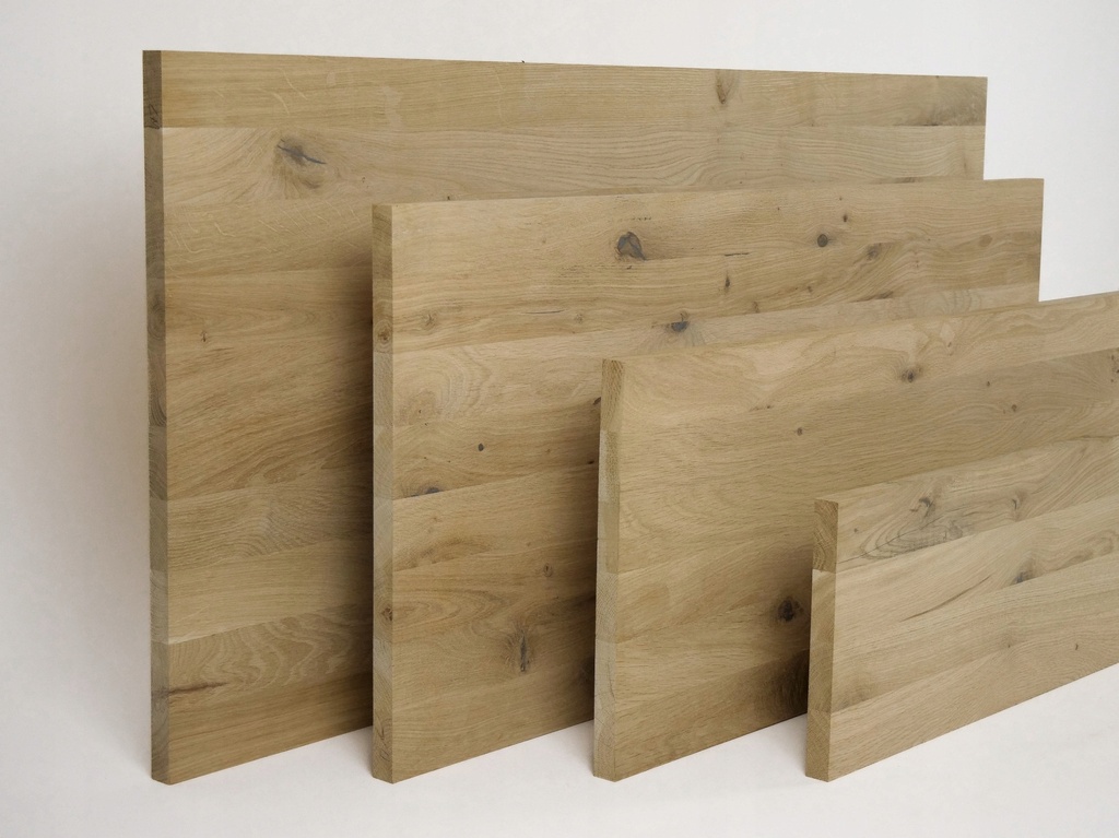Solid edge glued panel DIY Oak Rustic, full stave lamellas with fixed width, 20 mm