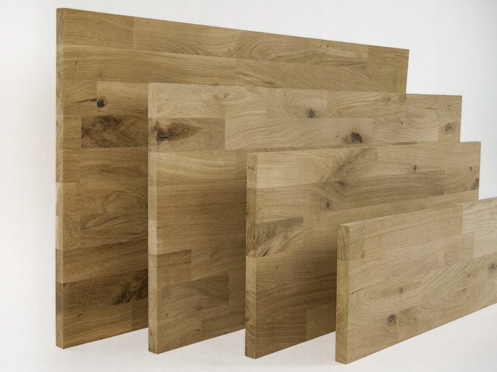 Solid edge glued panel DIY Oak Rustic, finger jointed lamellas with fixed width, 20 mm