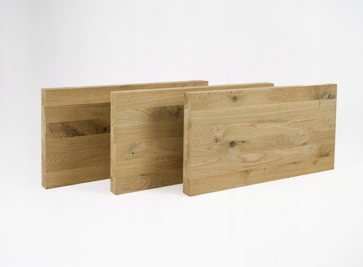 Blat drewniany solidny DIY płyta klejona Dąb Rustikal, lamele lite fix, 2-warstwowy