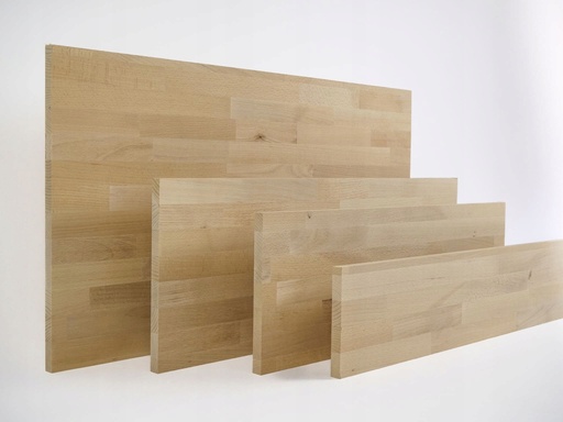 Solid edge glued panel DIY Steamed Beech A/B, finger jointed lamellas with fixed width, 26 mm