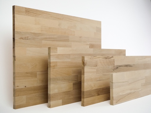 Solid edge glued panel DIY Beech Redheart A/C, finger jointed lamellas with fixed width, 19 mm